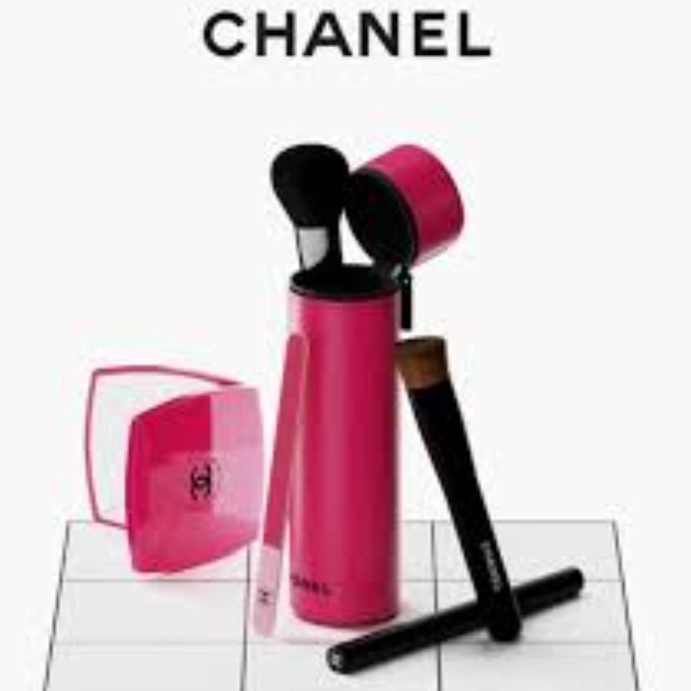 Chanel Pink Diva Limited Edition Brush Set, Compact Mirror and Nail File
